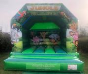 View Jungle bouncy castle - with shower cover in gloss finish