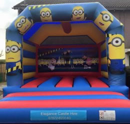 Minion bouncy castle with shower cover